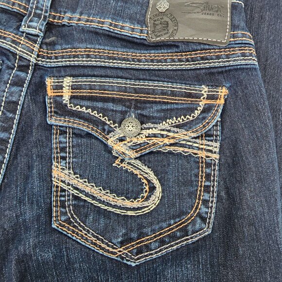 Silver Jeans Co. Suki Surplus Womens Jeans W28/L30 Dark Wash Mid-Rise Stretch De - Picture 3 of 6